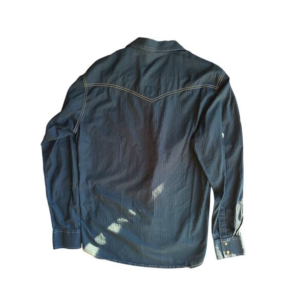 Wrangler Retro® Long Sleeve Western Snap Solid Dobby Shirt | Mens | XL | MVR532X - Picture 3 of 4